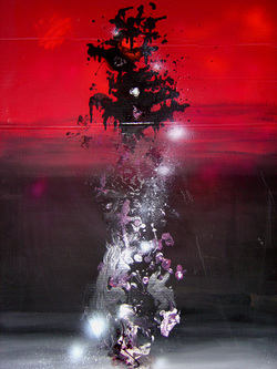 Essai de peinture sur carton