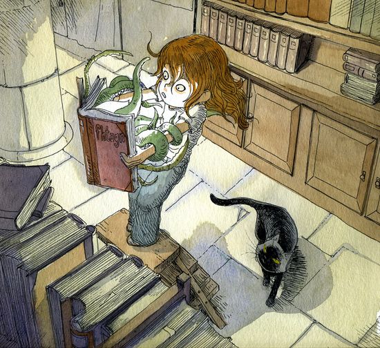 Bibliothèque-chtulu-chat-noir